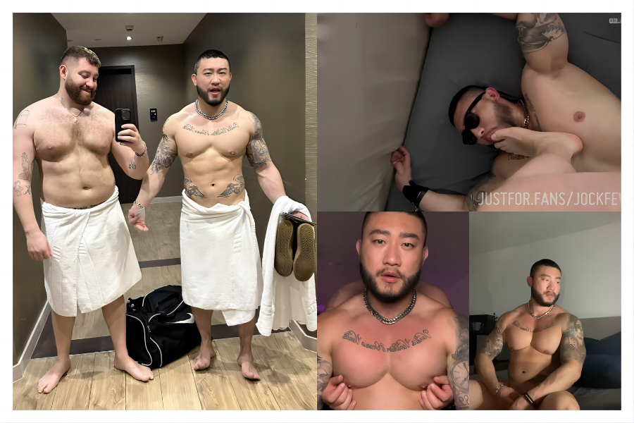 JUST FANS – JOCKFEVER – 华裔络腮肌肉猛男与欧美壮熊夫夫 23部全集