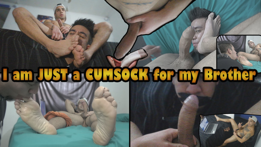 Str8CrushFeet – I am just a cumsock for my stepbrother. Serving Dnero as his cum and feet cleaner